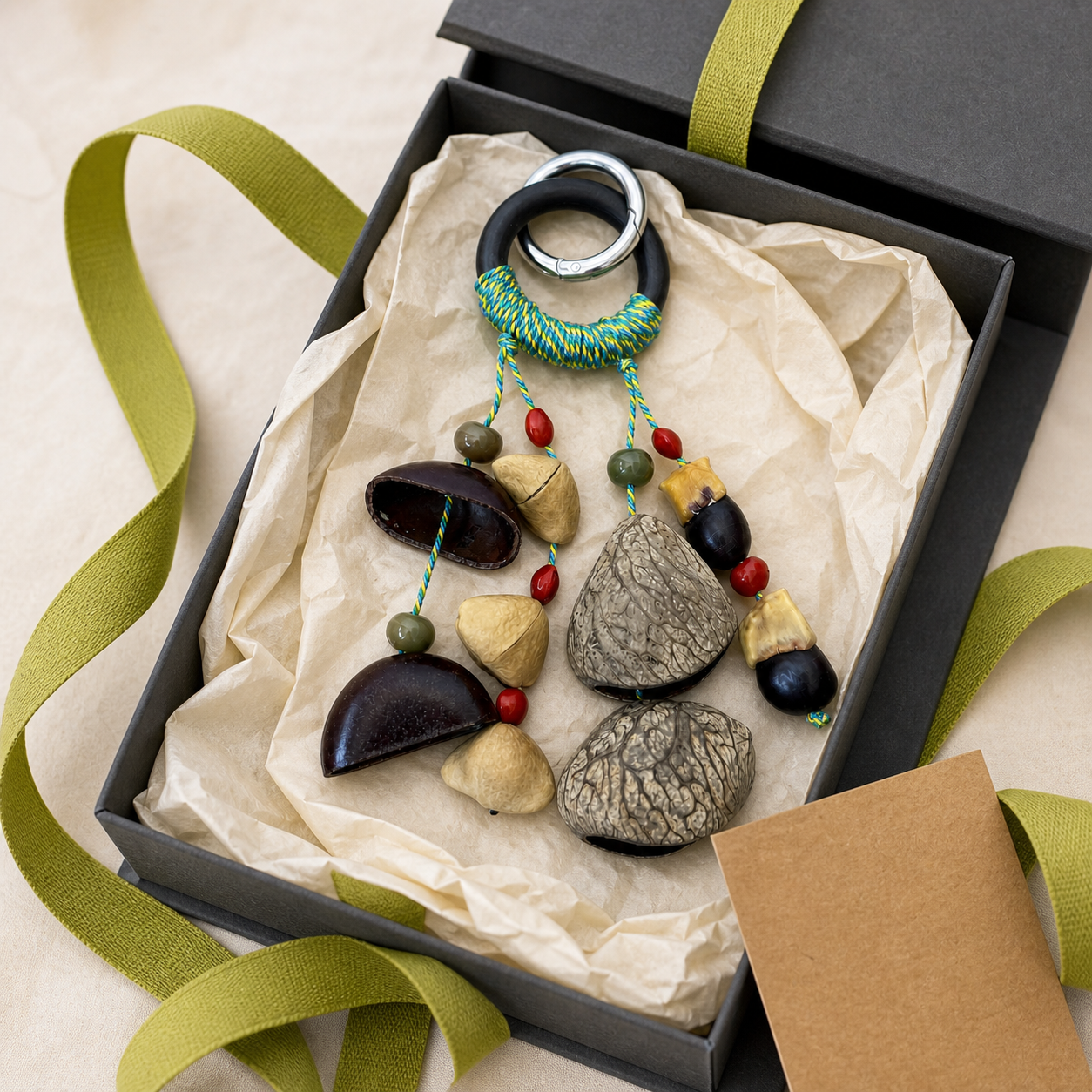 YUNOVA Mixed Botanical Shell Wind Chime A presented in a gift box