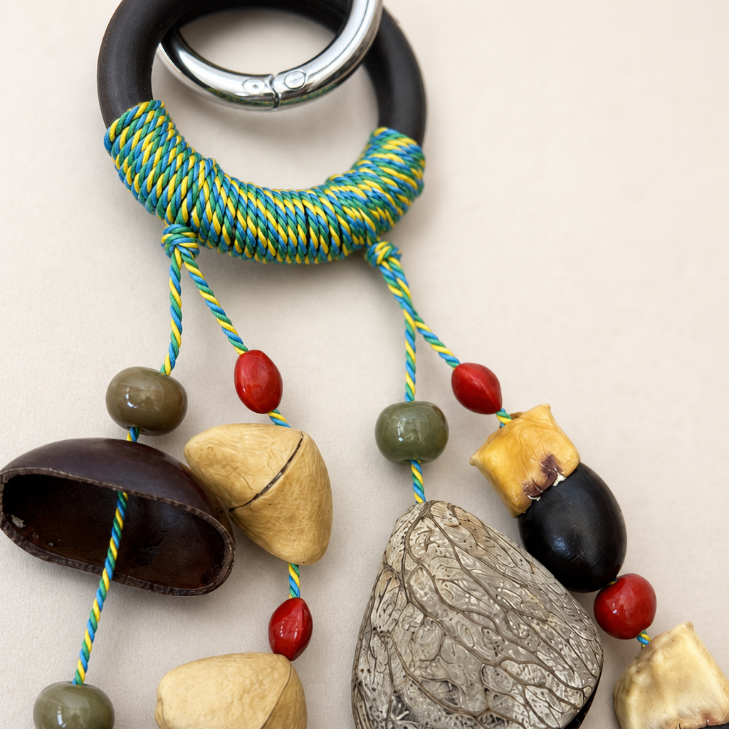 Close-up hardware and material detail of YUNOVA Mixed Botanical Shell Wind Chime A