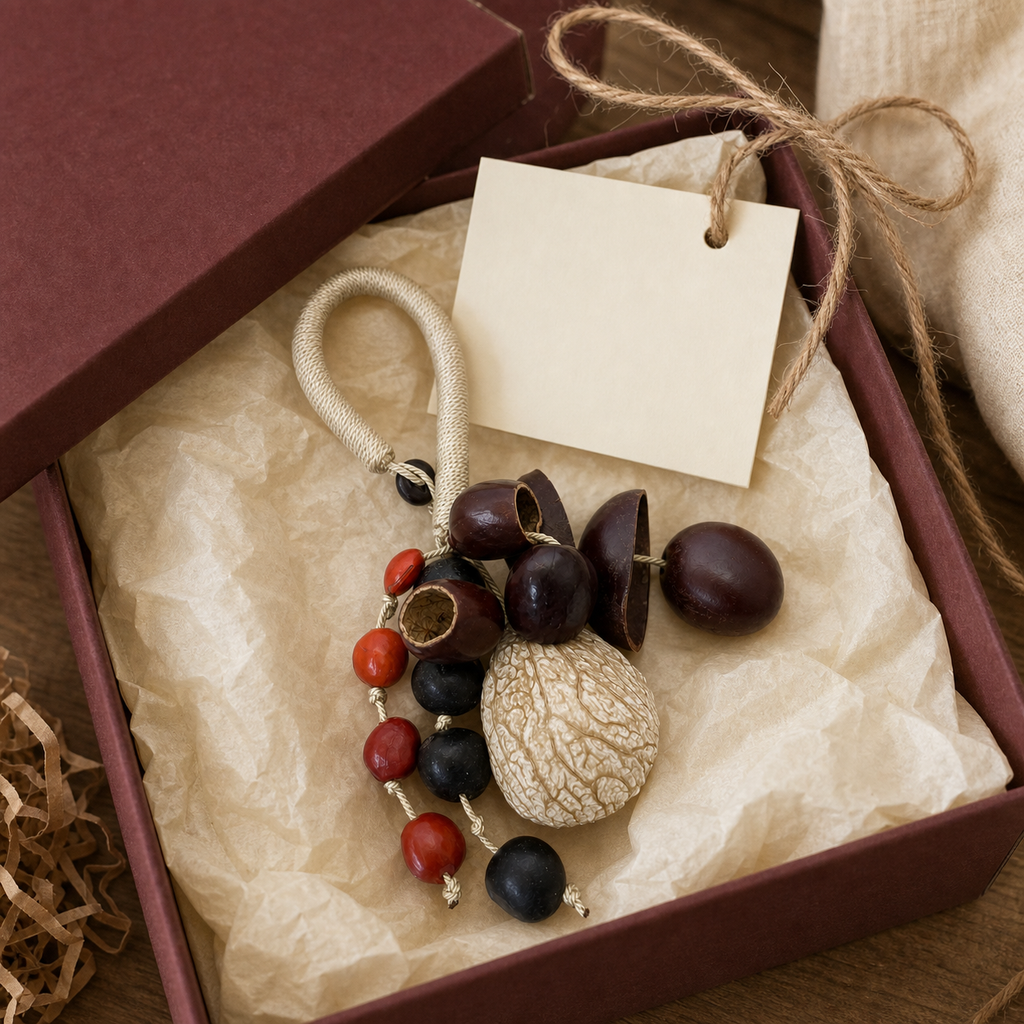 YUNOVA Mixed Botanical Shell Wind Chime B presented in a gift box