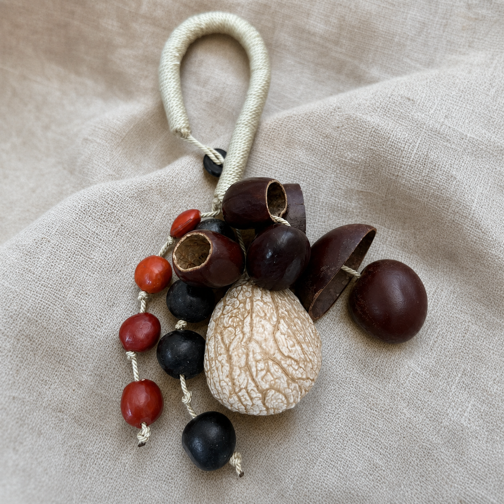 Close-up dark shell detail of YUNOVA Mixed Botanical Shell Wind Chime B